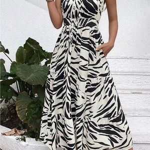 Zebra Print Maxi Dress